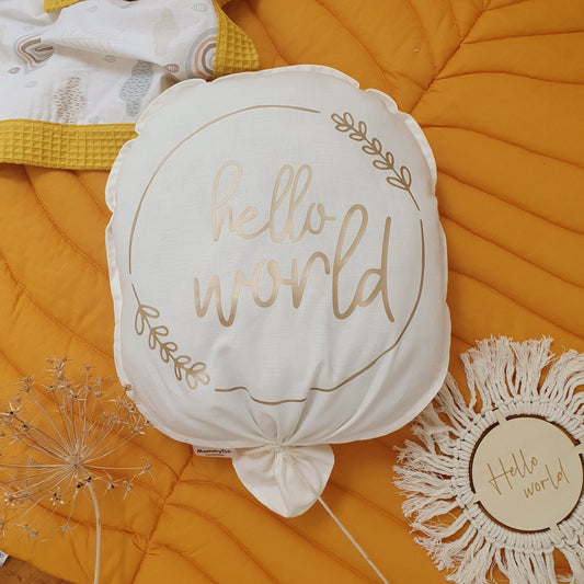 Decorative fabric balloon, Hello world, Wall hanging