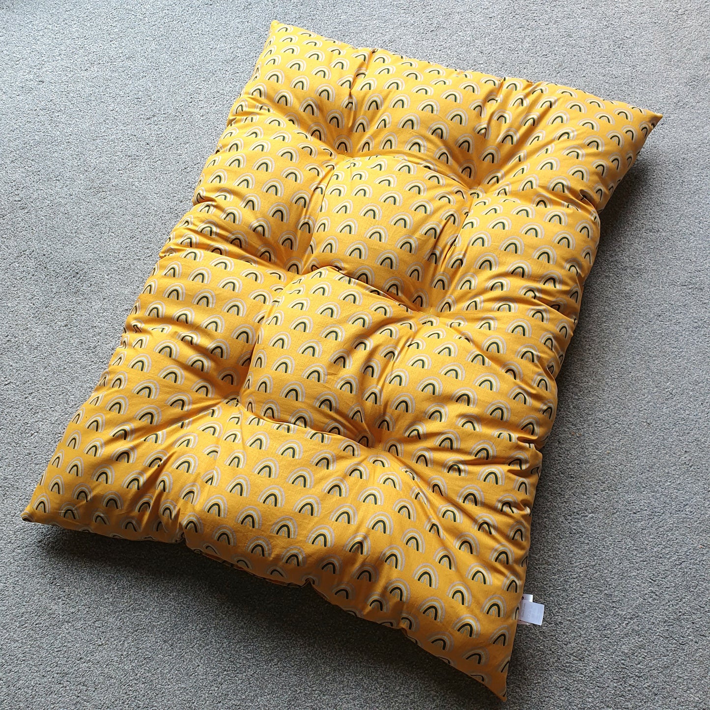 Floor sofa Double sided Rainbow Mustard 95x70 cm