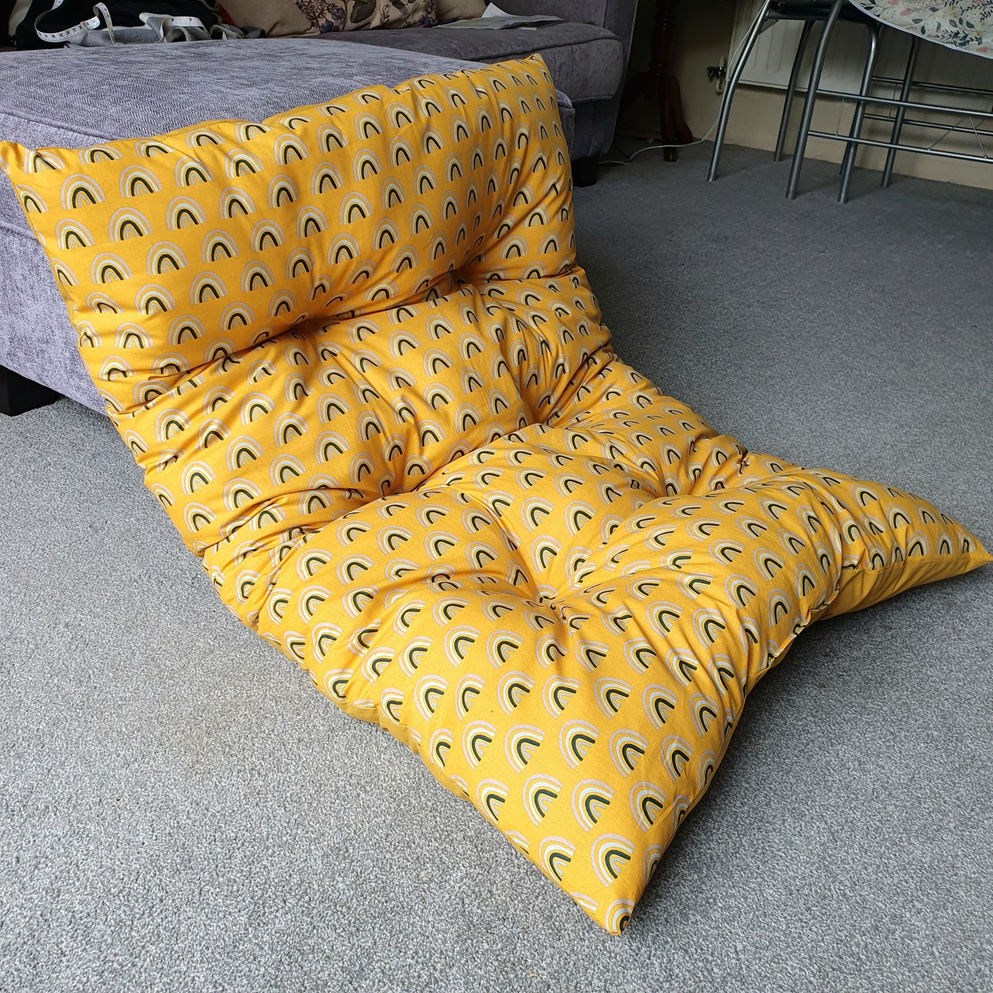 Floor sofa Double sided Rainbow Mustard 95x70 cm