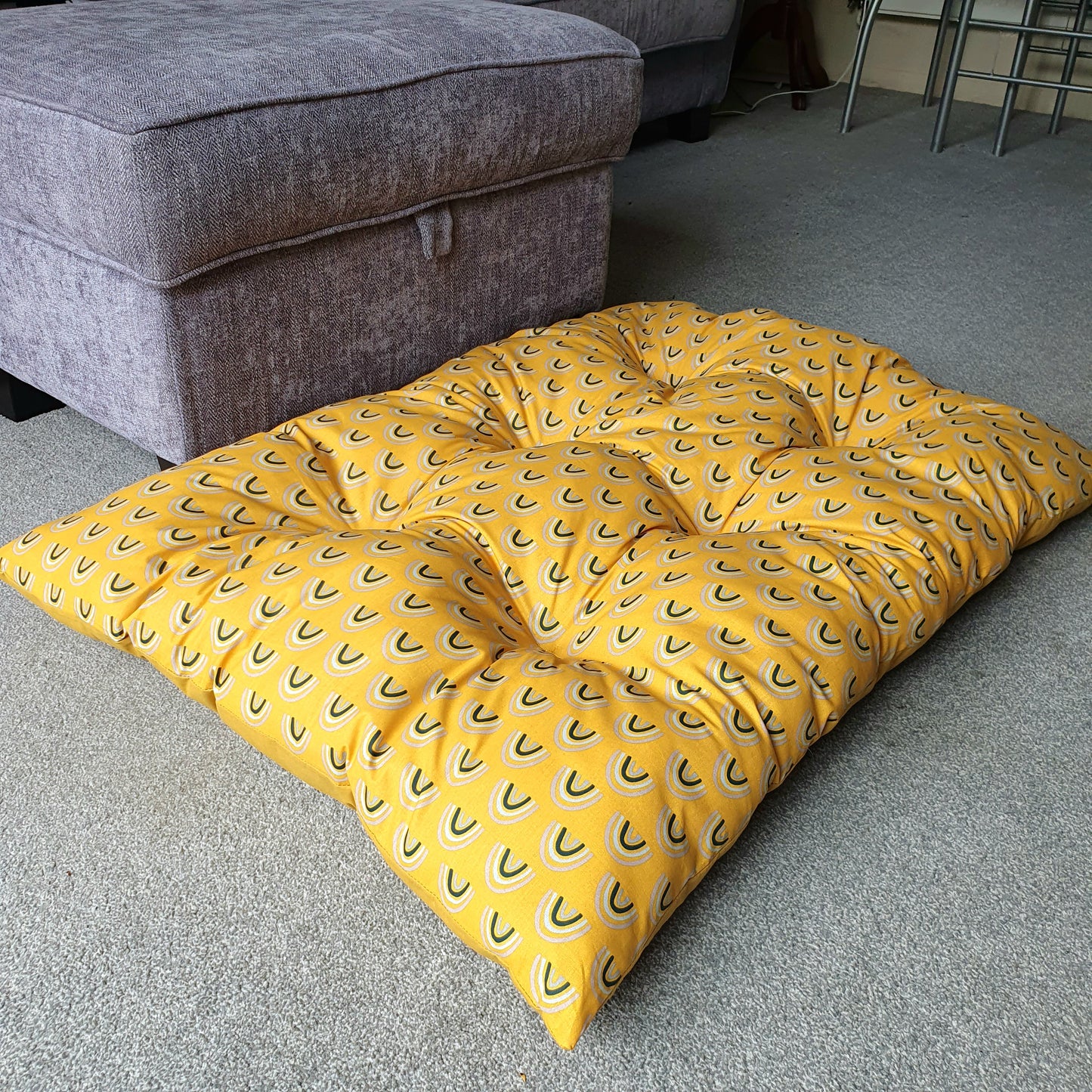 Floor sofa Double sided Rainbow Mustard 95x70 cm