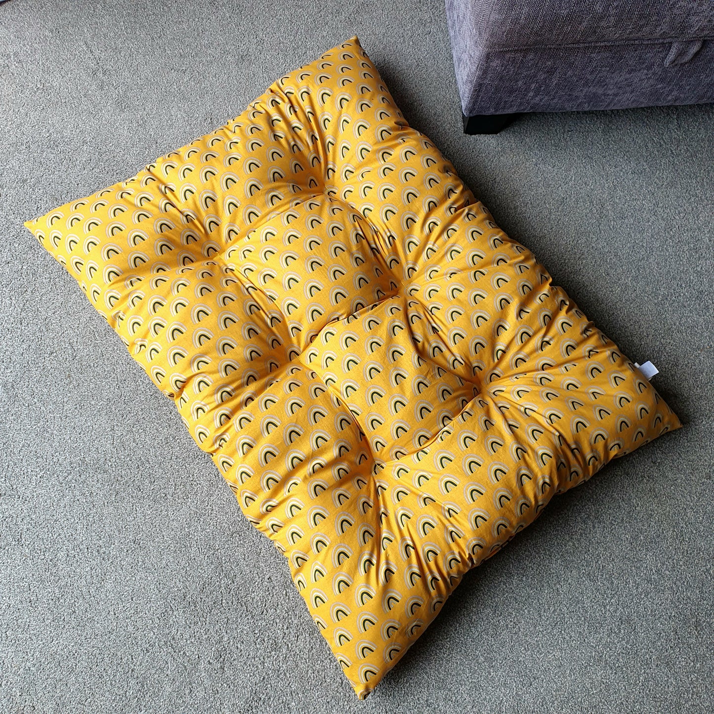 Floor sofa Double sided Rainbow Mustard 95x70 cm