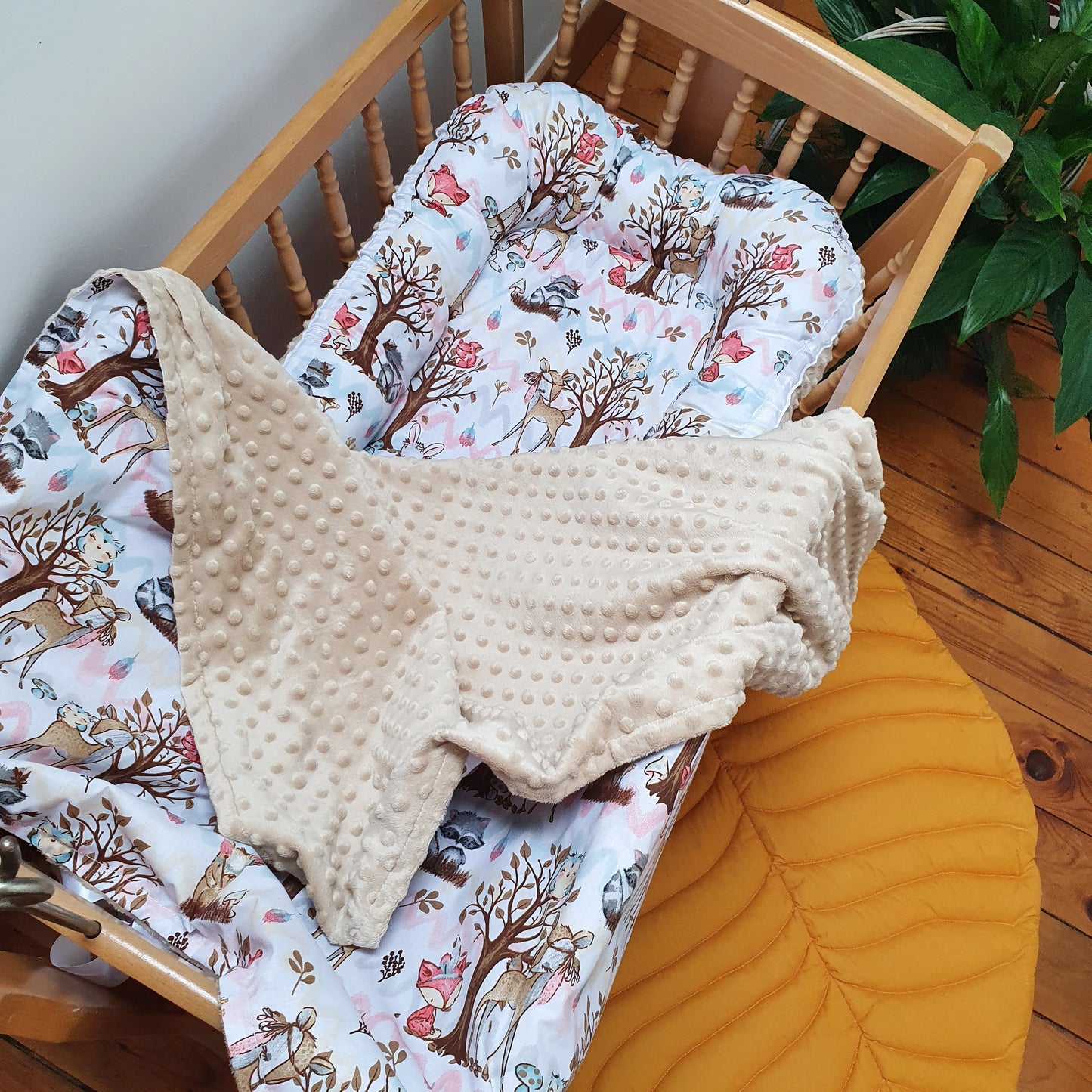 Gift set Forest animals Nest, Blanket, crib sheet